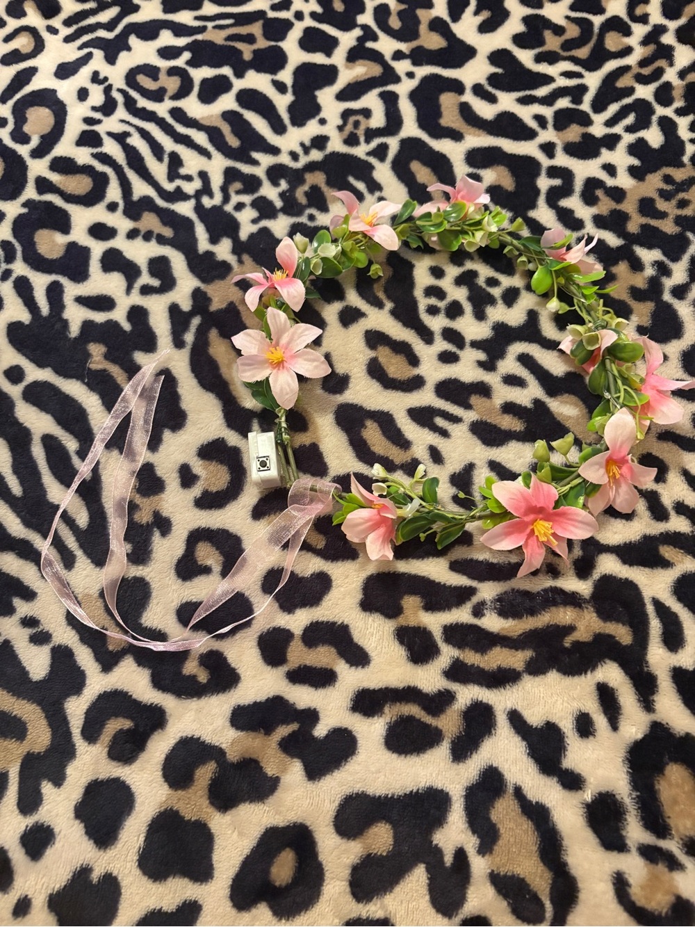 Floral Pink Flower Crown Headband